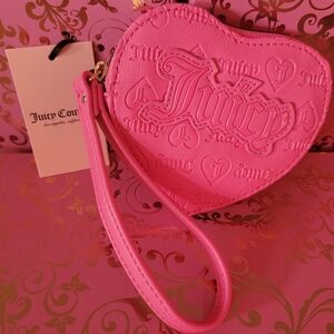 Juicy Couture upgrade u heart zip around purse - classic juicy pink (hot pink)
